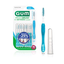 GUM Proxabrush Go-Betweens - Cepillos interdentales - Púas dentales de cerdas suaves para quitar la placa - Seguro para aparatos ortopédicos y...     