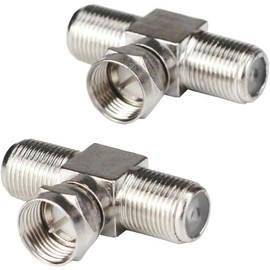 F-Type RG6 Coax  Splitter Combiner Adapter Connecter for TV Video Antenna   (2 Pack, 3-Way F-Type Male to 2 Female) - Color: 4-Way F-Type Female, Size: 2 Pack