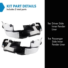 TRQ TRQ Inner Fender Liner Set Compatible with 2014-2015 Hyundai Tucson HY1248139 HY1249139