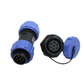 HangTon SP17 7 Pin Connector 5A Power Aviation Circular Threaded Solder Rear Mount Panel Socket Plug, 18AWG Wire