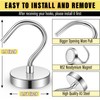FINDMAG 3Pack Metal Magnetic Hooks, 40lbs+ Heavy Duty Magnets with