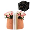 Terracotta Decorative Bookends, 2-Piece Flower Pot Book Ends for Shelves
