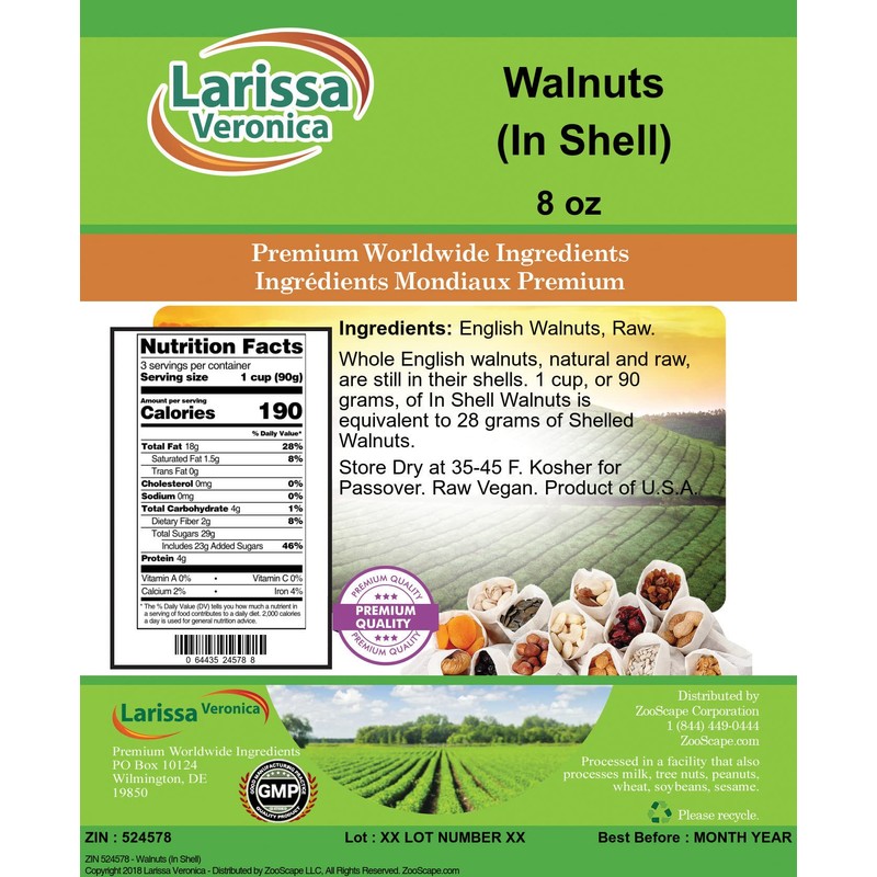 Walnuts (In Shell) (8 oz, ZIN: 524578) - 3 Pack