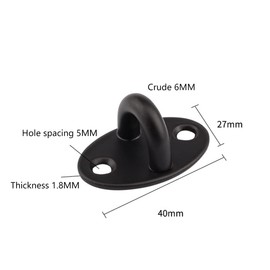 MACHSWON Stainless Steel Hook 40mm,Oval Hook Heavy Duty Ceiling Hooks, Wall Mount Pad Eye Plate Hook for Swings Hammocks Boat Rigging Marine Deck