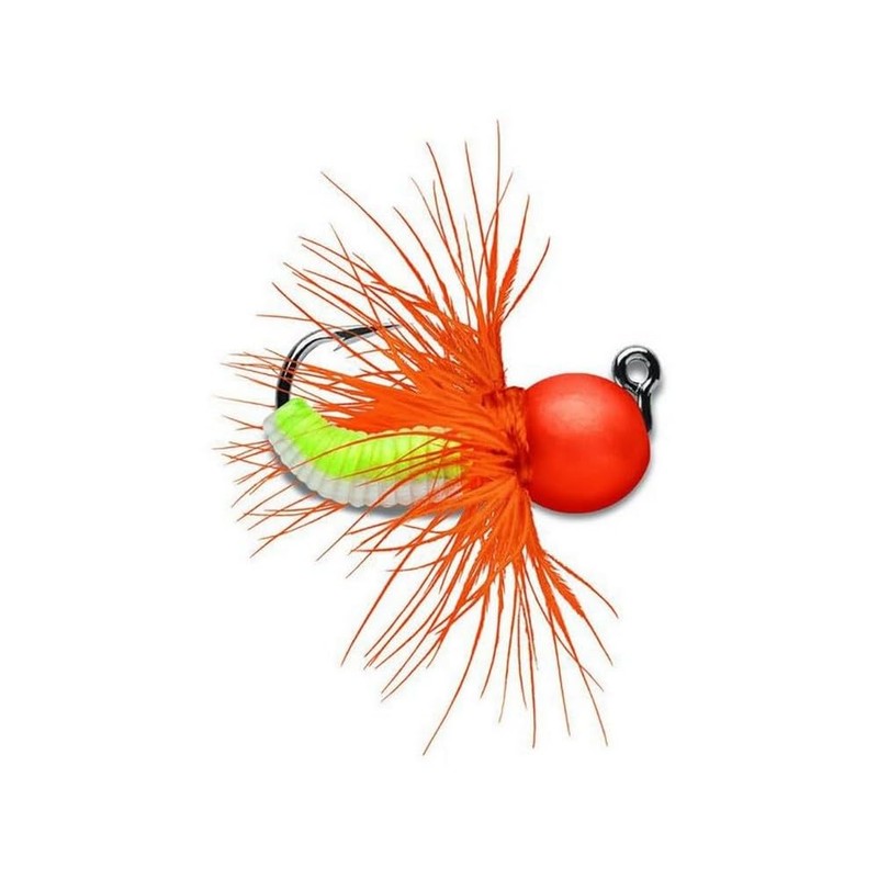 Tungsten Fly Jig 1/32 oz Orange Chartreuse Glow