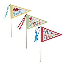 First Day of School Pennant Flags - 12 Pieces