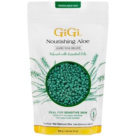GiGi Nourishing Aloe Hard Wax Beads para depilación, 14 oz