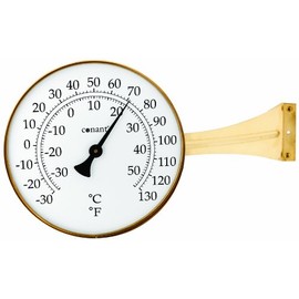 Conant T10LFB Vermont Dial Thermometer, Large, Living Finish Brass