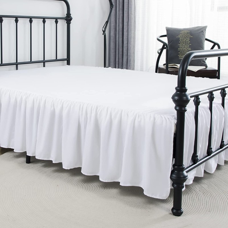 xuan dian Bed Skirt Ruffled Bed Skirt with Split Corners,