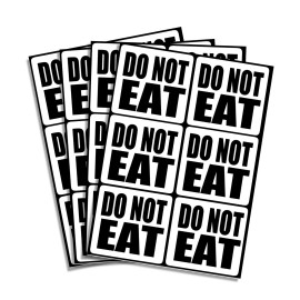 OwnTheAvenue Do Not Eat Warning Stickers 25-1000 Pack Label Decal Gag Joke Funny Sticker - 25 Stickers