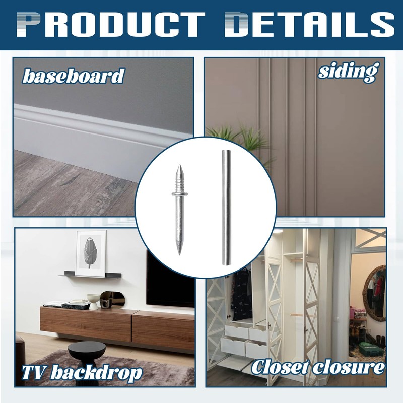 50Pcs Double Headed Skirting Nails,Sufficient Skirting Board Nails,Durable Double Sided