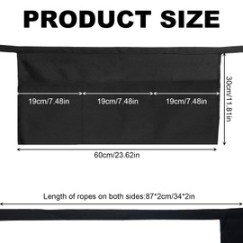 UILYNIU 3 Pack Anti-dirt Waist Apron Short Black Apron with Pockets Waist Apron,chefs waiters bar apron, for Home Kitchen Restaurant Work, Waitress, Chef, Waiter, Cooking, Baking (Black) (Black)