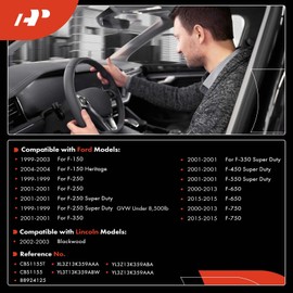 A-Premium Turn Signal Switch, Windshield Wiper Washer, Hazard Warning Flasher, Compatible with Ford F-150 1999-2003, F-250/350/450/550 Super Duty (1999 F-250 GVW Under 8,500lb), Blackwood