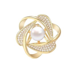 EMEGCY 18k Gold Plated Scarf Clip Brooch Pin Rhinestone Pearl Buckle Brooches Pins Christmas Brooch Dress Accessories for Women