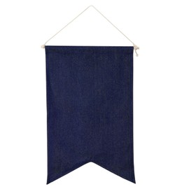 PATIKIL Enamel Pin Display Banner, 17" Length Canvas Blank Holder Board Wall Hanging for Trading Badge Flag Collection Organizer Book Collector Case Pennant Felt Bag Box, Blue