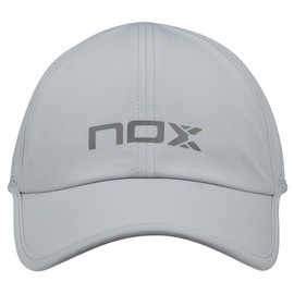 NOX Gorra Padel Tenis, Ligera Transpirable y Diseño Moderno, Ideal para Largas Partidas Bajo el Sol, 100% Poliester. (MX/US, Alfa, Talla única, Gris)