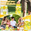 Umigy 1 Gallon Lemon Plastic Drink Dispenser with 100 Pcs