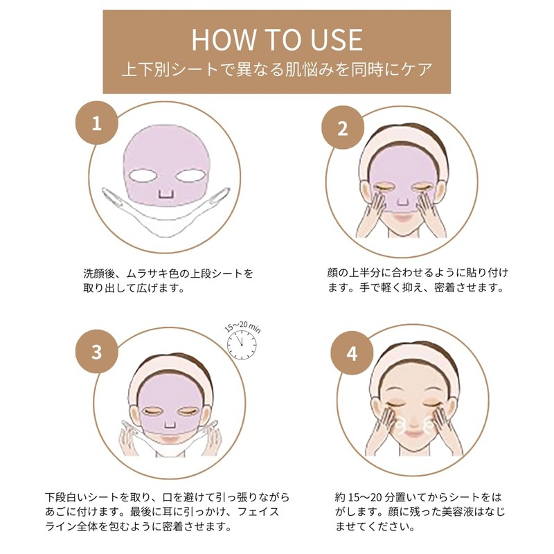 Purple Litchi Multi-Age Care Lifting Mask, 7 Sets (Top and