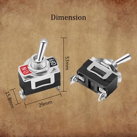 GLL 5pcs Rocker Switch SPST 2 Pin On/Off Switch DC 12V 24V AC 15A 250V 20A 125V Heavy Duty Metal Switch for Car Boat Marine