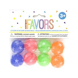 Party Favors - Glow In The Dark Bouncy Balls - Pack of 8