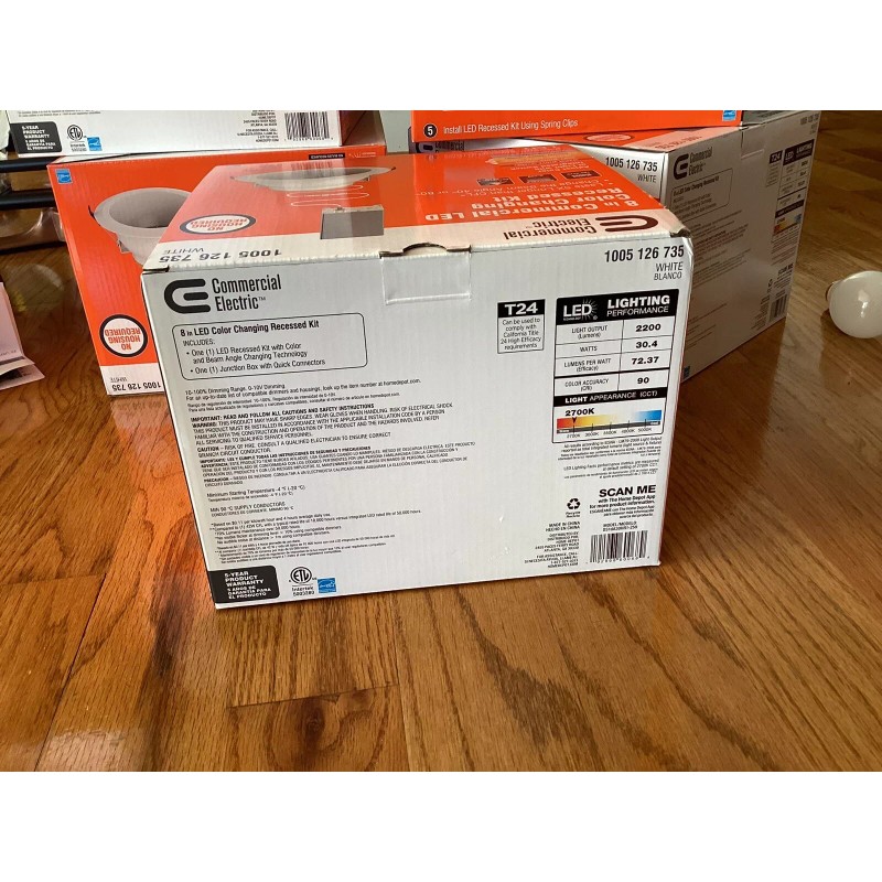 Commercial Electric 8” LED Recessed Light Kit - 1005126735 White