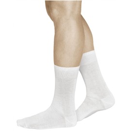 vitsocks Men's Thin 100% COTTON Lightweight Summer Socks (3 PAIRS) Fine Breathable Calf Gents UK Size, white, 6-8
