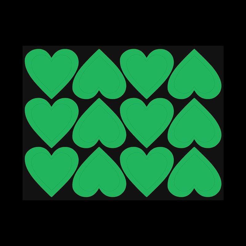 sourcing map Glow in The Dark Heart Decals Decor Green