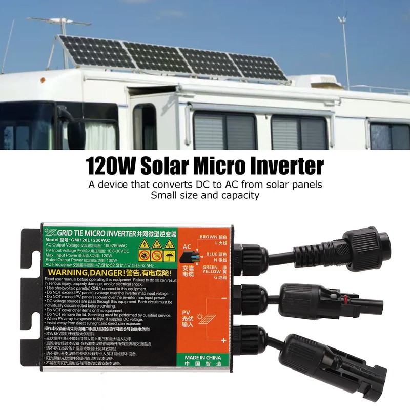 Solar Micro Inverter 120W MPPT Grid Connected Aluminum Alloy IP55