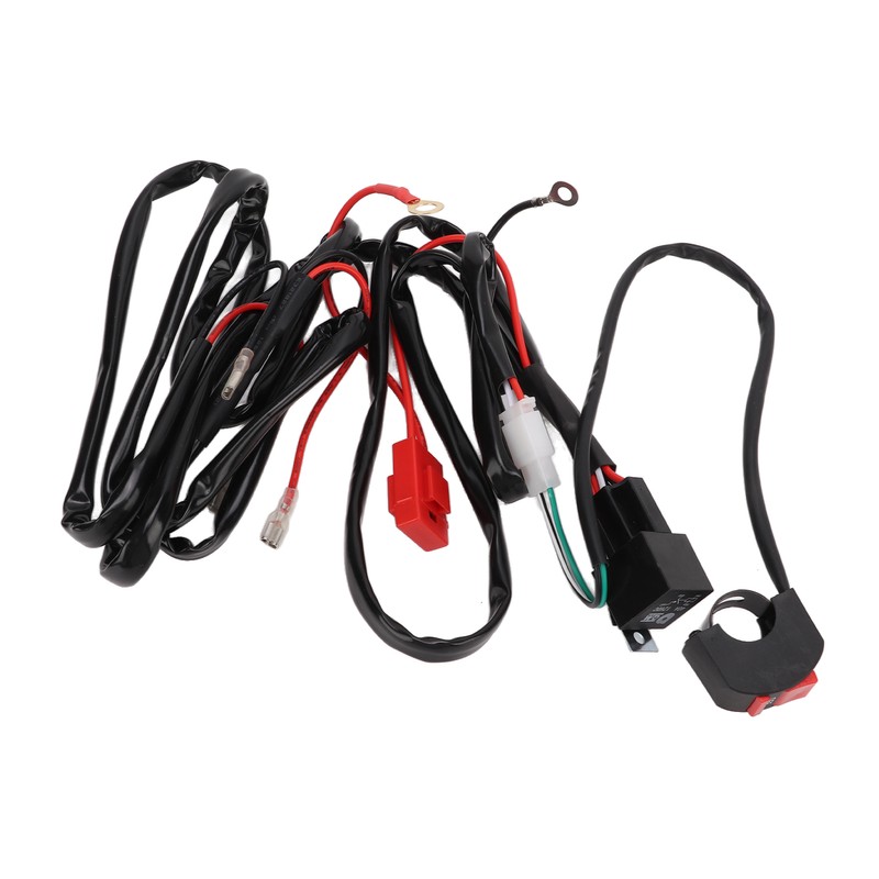 Motorcycle LED Work Light Switch Wiring Harness 12V 40A for