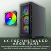 Apevia Hydra-BK Hydra Mid Tower Gaming PC Case w/ 6X