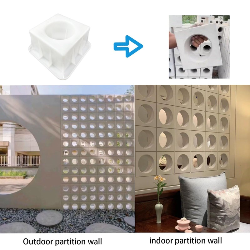 MWYZGmold Concrete Hollow Brick Mold,Reusable ABS Concrete molds,Indoor/Outdoor Wall Decoration,