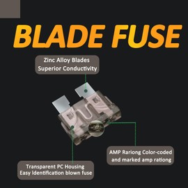 30Pcs 2A Standard Blade Fuses Kit - Standard Automotive Car Fuse Blade Fuse Assortment, Fuses Automotive, 2A Standard Boat fuse, Auto Truck ATC/ATO/APR/ATS Fuse Kit for Car/RV/Truck/Motorcycle