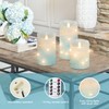 MELTONE Ocean Blue Flameless Candles with String Lights Moving Wick
