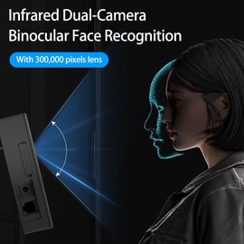 Bisofice T200 Time Attendance for Small Businesses German, Time Tracking Device Supports Face Recognition, Fingerprint, Password, No Monthly Fees