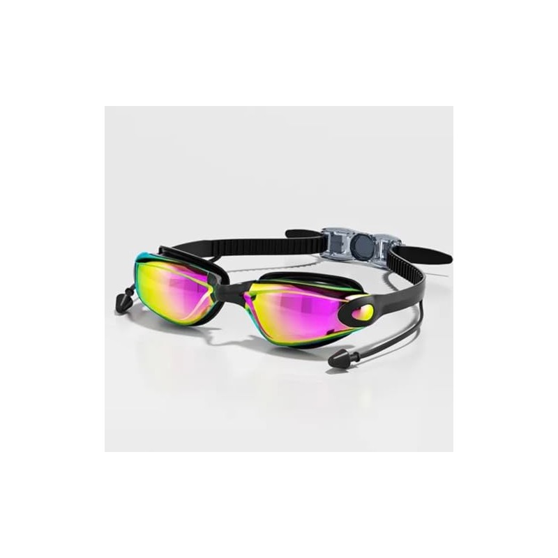 Swimming Goggles with Rainbow Lens, 180mm Wide Frame, Adjustable Strap,
