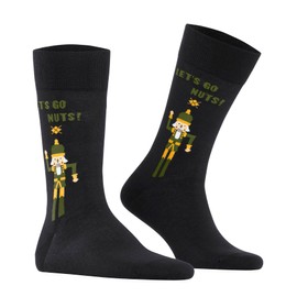 Burlington Nutty Nutracker Cotton Socks, Black 3000.