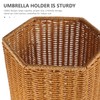 HOLIDYOYO Woven Umbrella Stand Basket with Drainage Tray 15.55In Hexagonal