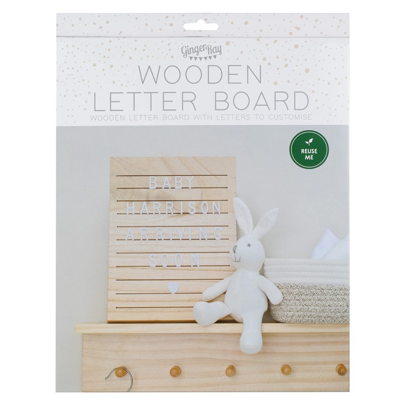 Ginger Ray Wooden Letter Display Board with 170 Letters, Numbers