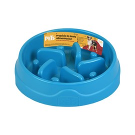 Fancy Pets Plato de Alimentación Lenta para Perros y Gatos, Plástico Antiderrapante Grande
