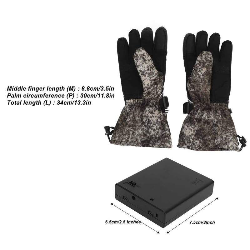 Electric Thermal Gloves Polyester Adjustable Temperature Anti Slip Touch Screen