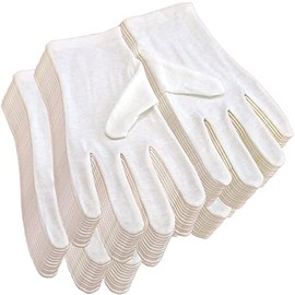 Basic Standard 100% Pure Cotton Gloves 24 Pairs White LL Size (Men's)