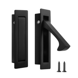 Malimali Pocket Door Pull Handle, Edge Pull, Stainless Steel Pocket Door Hardware Recessed Sliding Door Pulls Finger Flush Pull (Matte Black, 1 Pack)