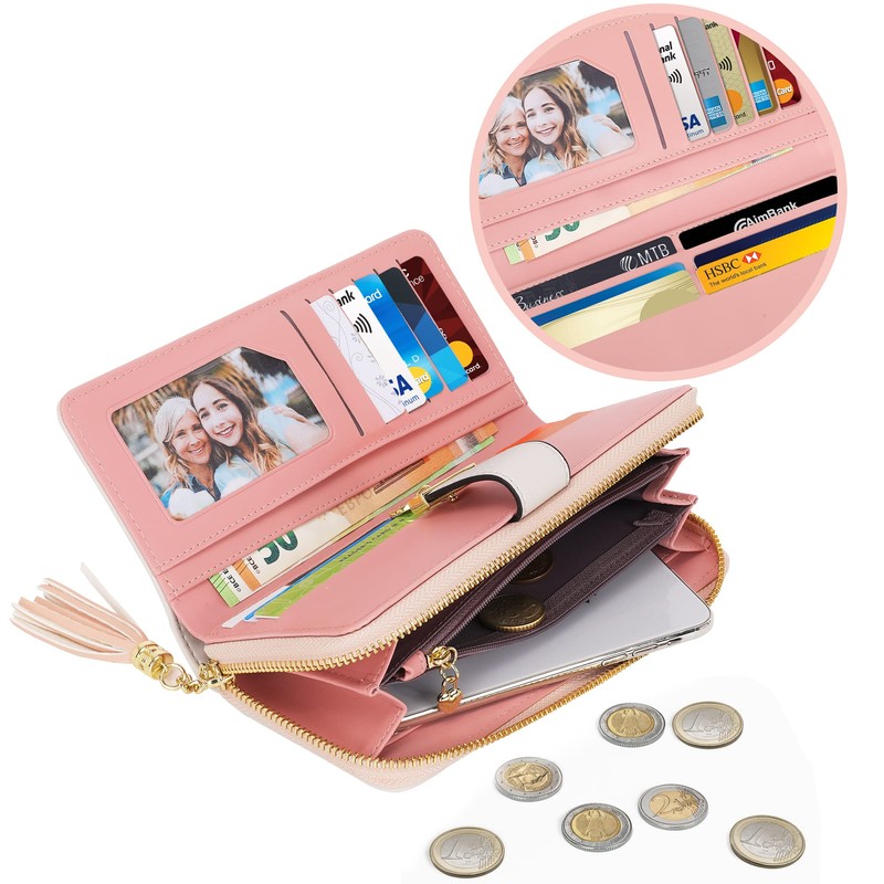 Pomelo Best Women's Purse, Multi-coloured, Striped Wallet, apricot