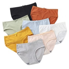 Emptio Women's Full Back Cotton Panties, Black, White, Multicolor, Set of 5, Multi-color A (Set of 5)