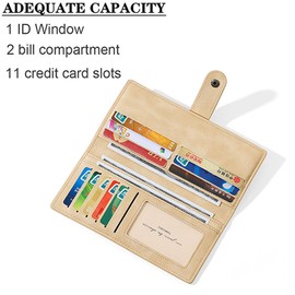 LZSXDWXY Ultra Slim Thin Leather RFID Blocking Credit Card Holder Bifold Clutch Wallets for Women