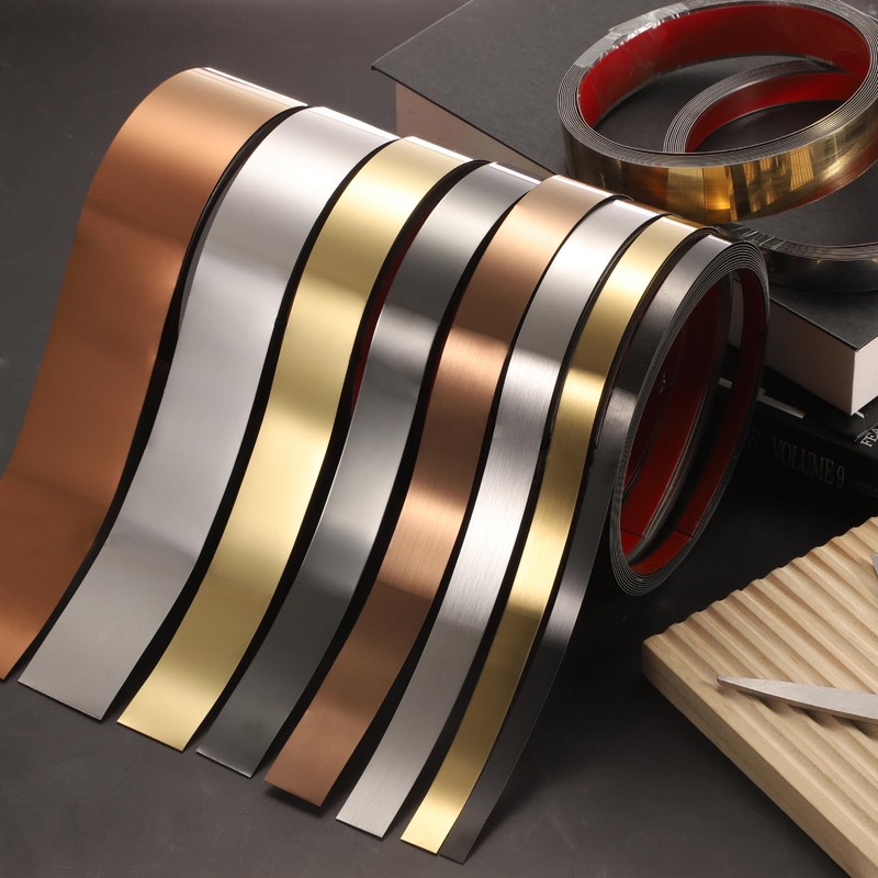 MECCANIXITY Black Trim Peel and Stick, Self Adhesive Mirror Trim