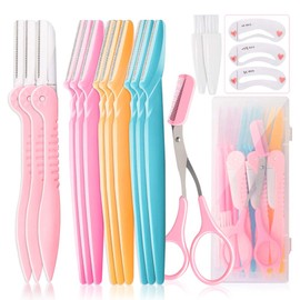 Molisaka Eyebrow Razor Pack, Multipurpose Dermaplaning Face Razors for Women Facial Hair Removal/Exfoliating/Eyebrow Face Shavers/Peachfuzz, Bulk Straight Eyebrow Trimmers for Women