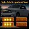 RUHUALIFE 4PCS LED Front Grille Lights Bars Compatible with Ram