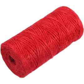 Cuerda de Yute Roja Resistente y Versátil de 100m para Manualidades y Decoración Festiva para Proyectos DIY y Adornos Navideños