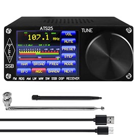 Si4732 All-Band Radio Receiver Aluminium Alloy ATS-25 DSP Receiver FM LW (MW and SW) SSB with 2.4" Touch Screen Search HAM Band Quick Channel